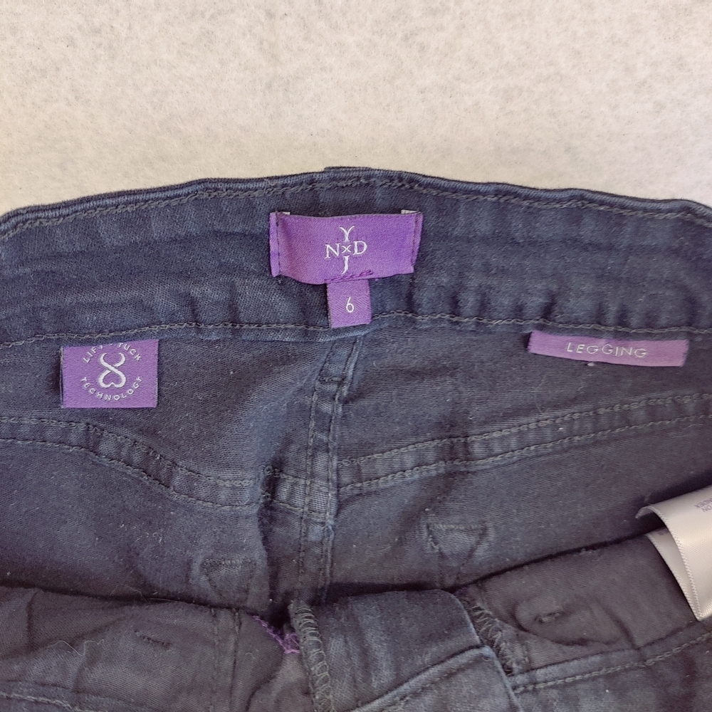 NYDJ Legging Jeans Size 6 Black Stretch Made in USA Jegging Pants Women's M - Picture 4 of 14
